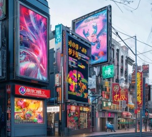街区户外广告设计图解，现代与传统之美